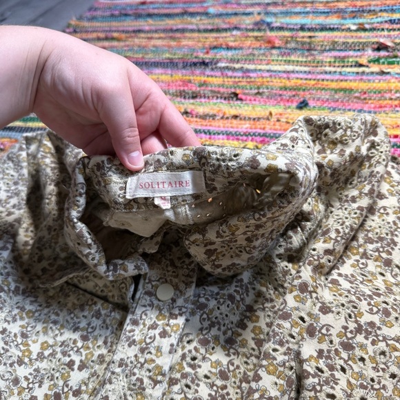 Solitaire Floral Cropped Jacket – Size Medium Cotton Blend - Picture 3 of 5